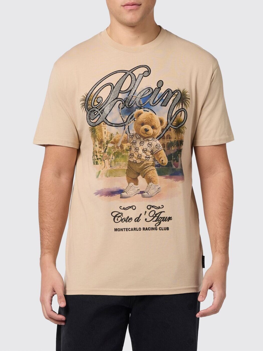 フィリップ 飾り気のない PHILIPP PLEIN ティーシャツ メンズ ベージュ T-shirts SAFCMTK8893PJY002N 関税 貨物輸送無料 2026SS gi
