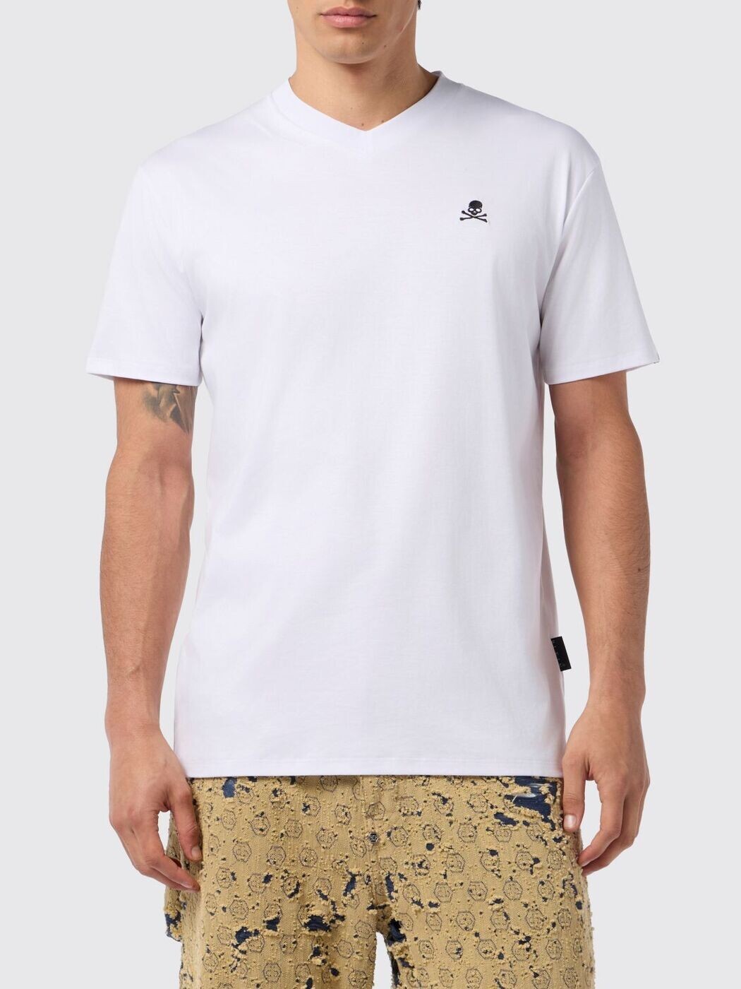 フィリップ 飾り気の無い PHILIPP PLEIN プルオーバー メンズ 白いこと T-shirts AAECMTK8742PJY002N 関税 貨物輸送無料 2026SS gi