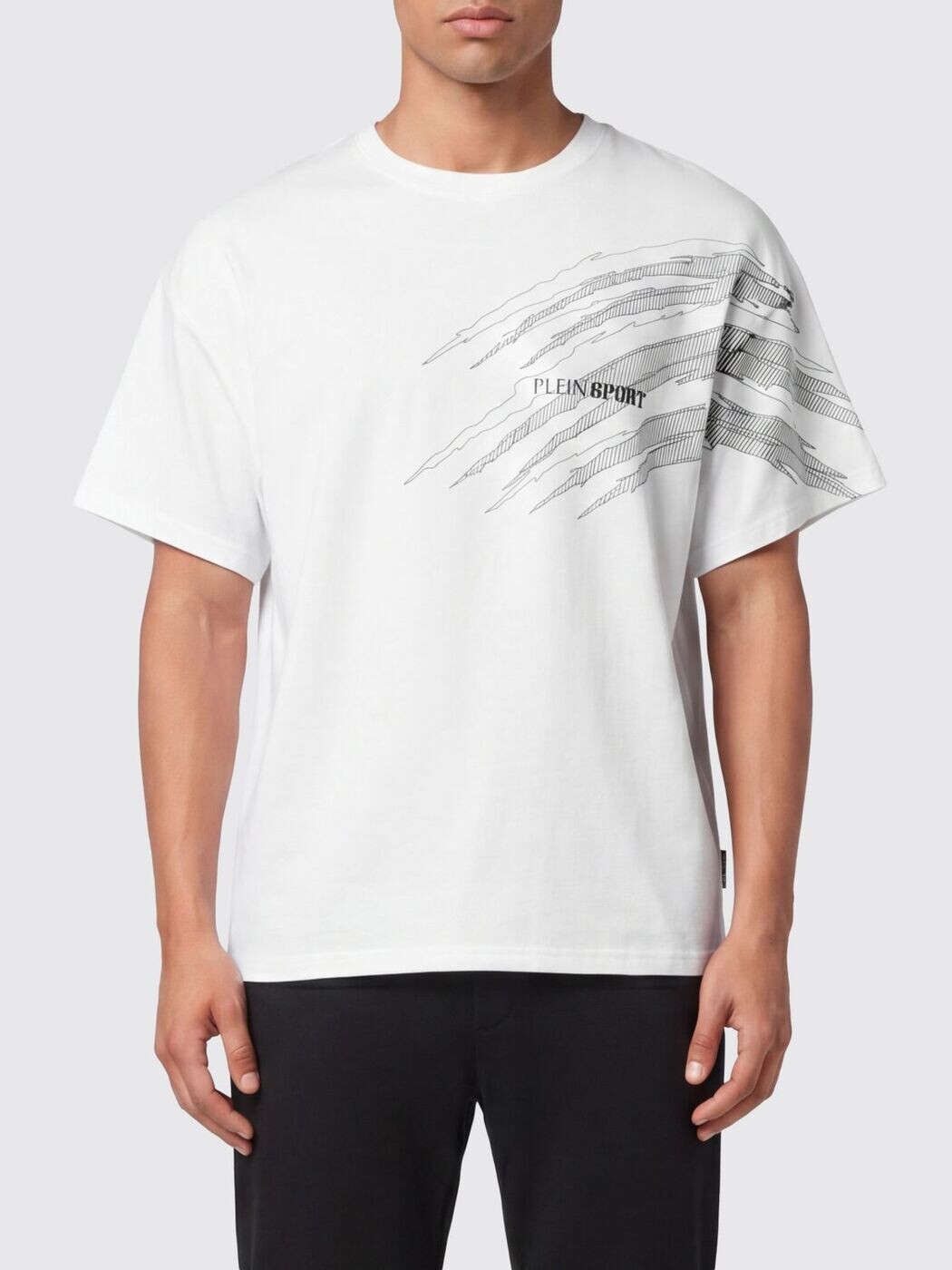 飾り気の無い運動競技 PLEIN SPORT プルオーバー メンズ 白いこと T-shirts AAECMTK8766STE001N 関税 貨物輸送無料 2026SS gi
