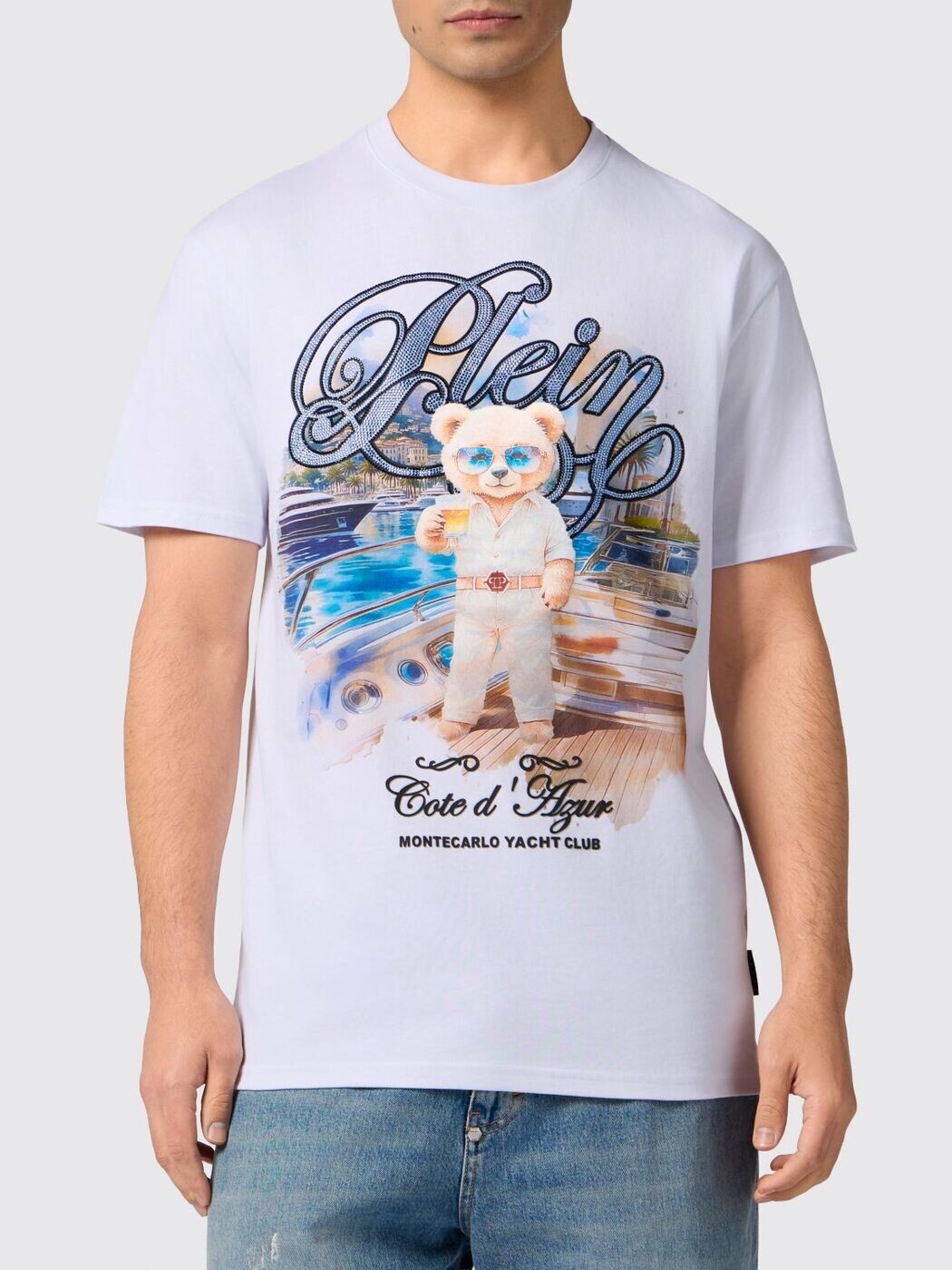 フィリップ 飾り気のない PHILIPP PLEIN ティーシャツ メンズ 白いこと T-shirts SAFCMTK8895PJY002N 関税 貨物輸送無料 2026SS gi