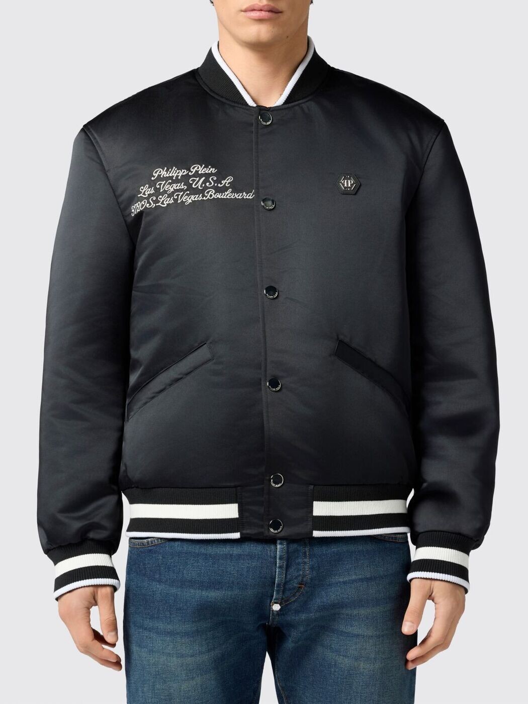 フィリップ 飾り気の無い PHILIPP PLEIN 上衣 メンズ 黒いこと Jackets SAFCMRB2992PTE003N 関税 貨物輸送無料 2026SS gi