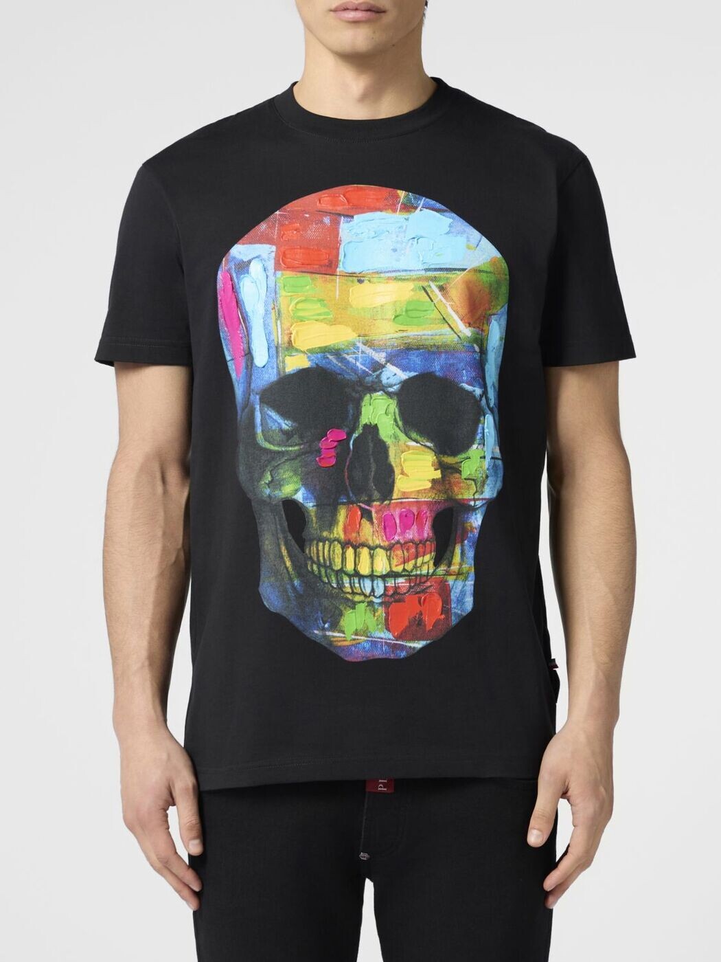 フィリップ 飾り気のない PHILIPP PLEIN ティーシャツ メンズ 黒いこと T-shirts PAFCMTK8985PJY002N 関税 貨物輸送無料 2026SS gi