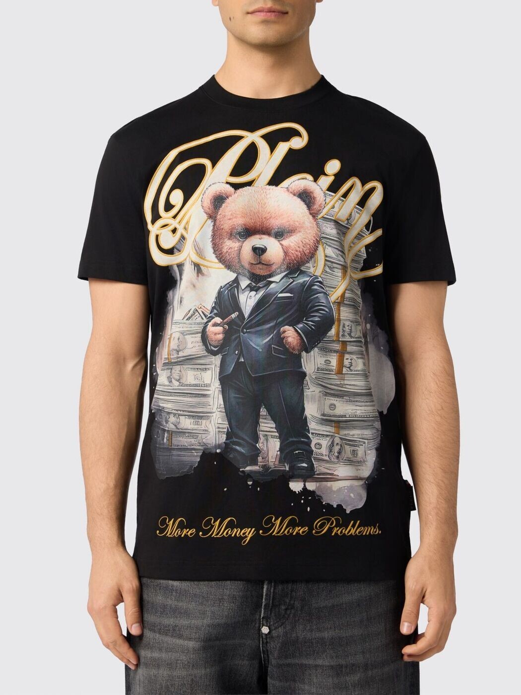 フィリップ 飾り気の無い PHILIPP PLEIN プルオーバー メンズ 黒いこと T-shirts SAFCMTK8836PJY002N 関税 貨物輸送無料 2026SS gi