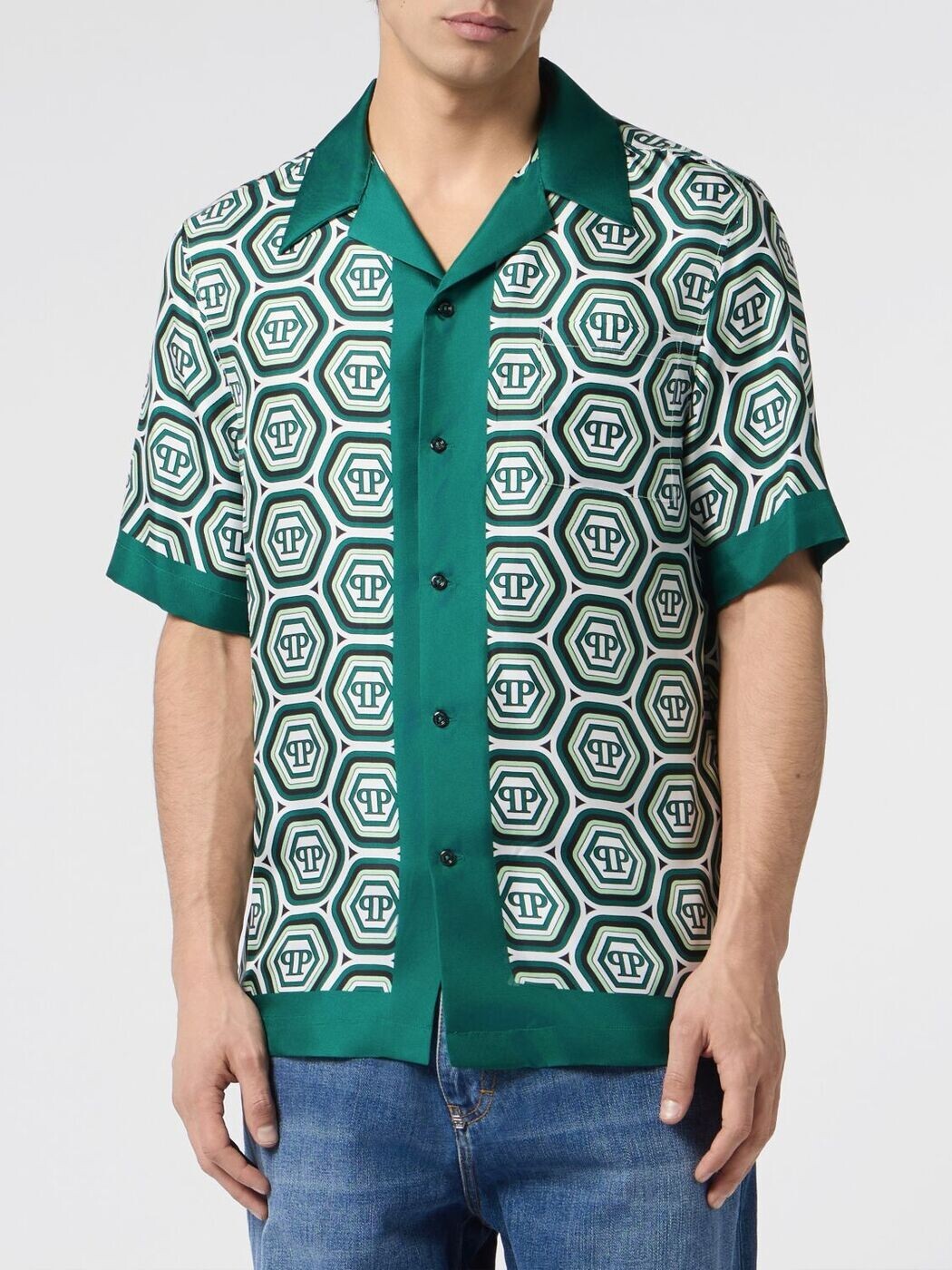フィリップ 飾り気の無い PHILIPP PLEIN ティーシャツ メンズ 緑であること Shirts PAFCMRP2569PTE104N 関税 貨物輸送無料 2026SS gi