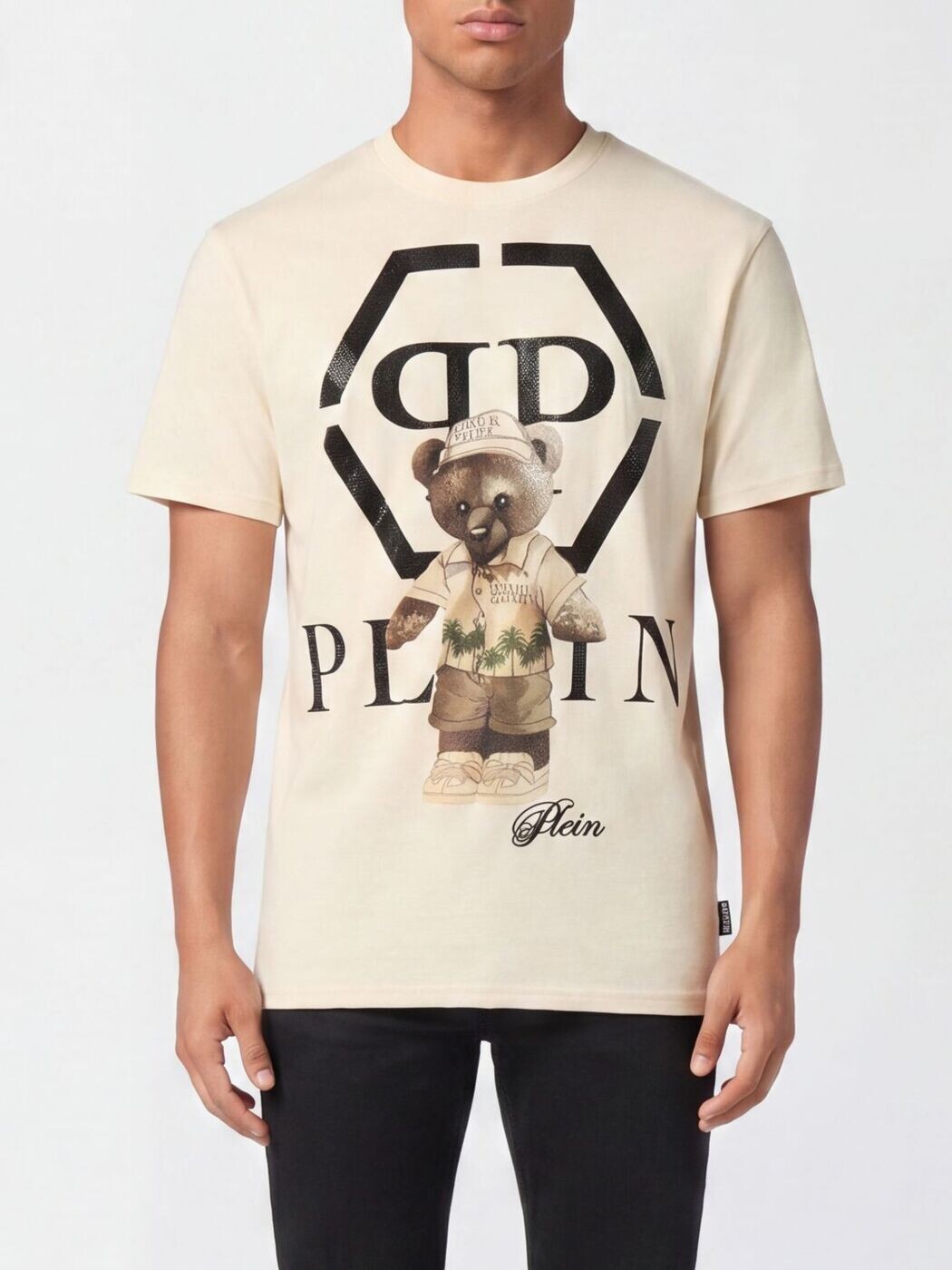 フィリップ 飾り気の無い PHILIPP PLEIN ティーシャツ メンズ ベージュ T-shirts FAECMTK8419PJY002N 関税 貨物輸送無料 2026SS gi