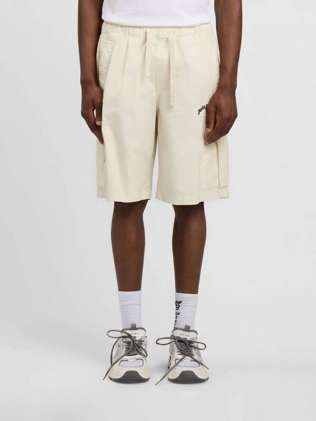 パーム エンジェルス PALM ANGELS さる股引き メンズ 白いこと Shorts PMCS012S26FAB002 関税 貨物輸送無料 2026SS gi