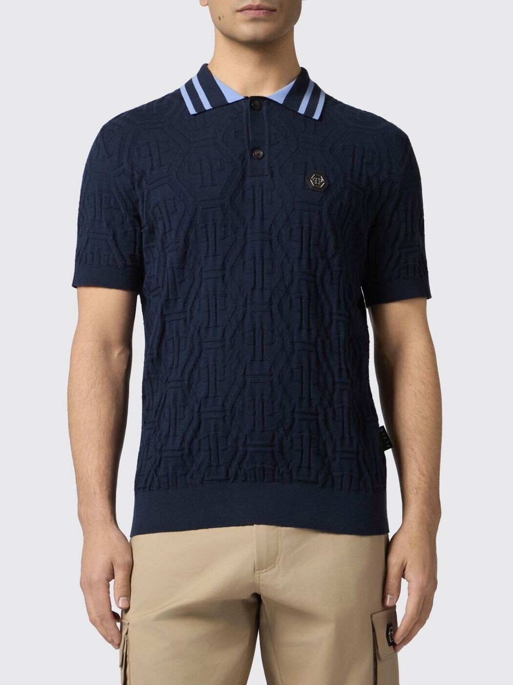 フィリップ 飾り気の無い PHILIPP PLEIN スポーツシャツ メンズ 米国海軍 Polo shirts SAFCMKK0322PKN002N 関税 貨物輸送無料 2026SS gi