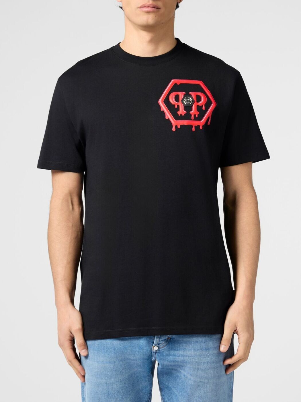 フィリップ 飾り気の無い PHILIPP PLEIN プルオーバー メンズ 黒いこと T-shirts PAFCMTK9045PJY002N 関税 貨物輸送無料 2026SS gi