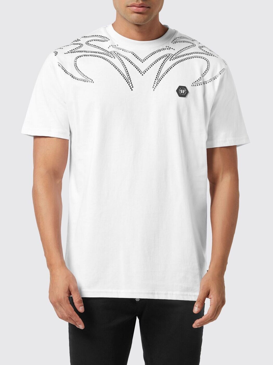 フィリップ 飾り気のない PHILIPP PLEIN ティーシャツ メンズ 白いこと T-shirts AAECMTK8736PJY002N 関税 貨物輸送無料 2026SS gi