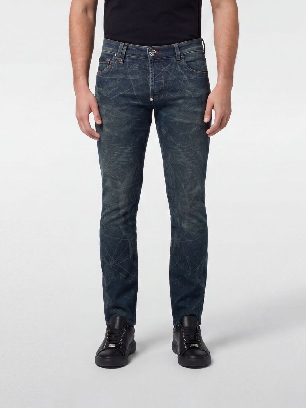 フィリップ 飾り気の無い PHILIPP PLEIN ジーンズ メンズ 青味 Jeans SAFCMDT4275PDE004N Blue 関税 貨物輸送無料 2026SS gi