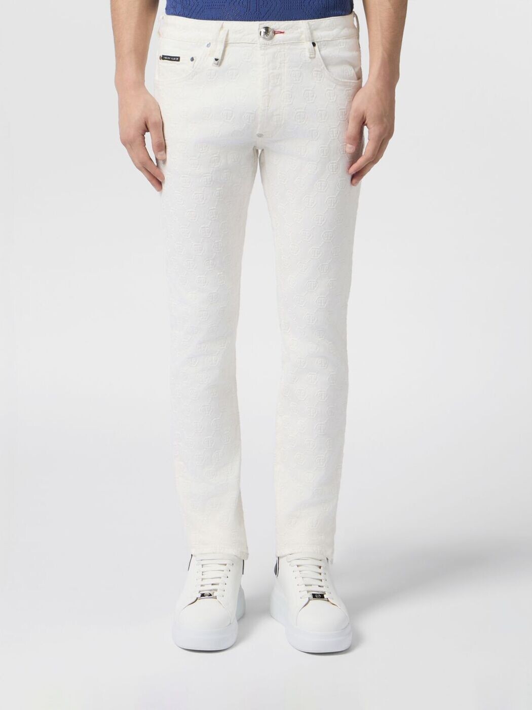 フィリップ 飾り気の無い PHILIPP PLEIN ジーンズ メンズ 白いこと Jeans PAFCMDT4346PDE004N White 関税 貨物輸送無料 2026SS gi