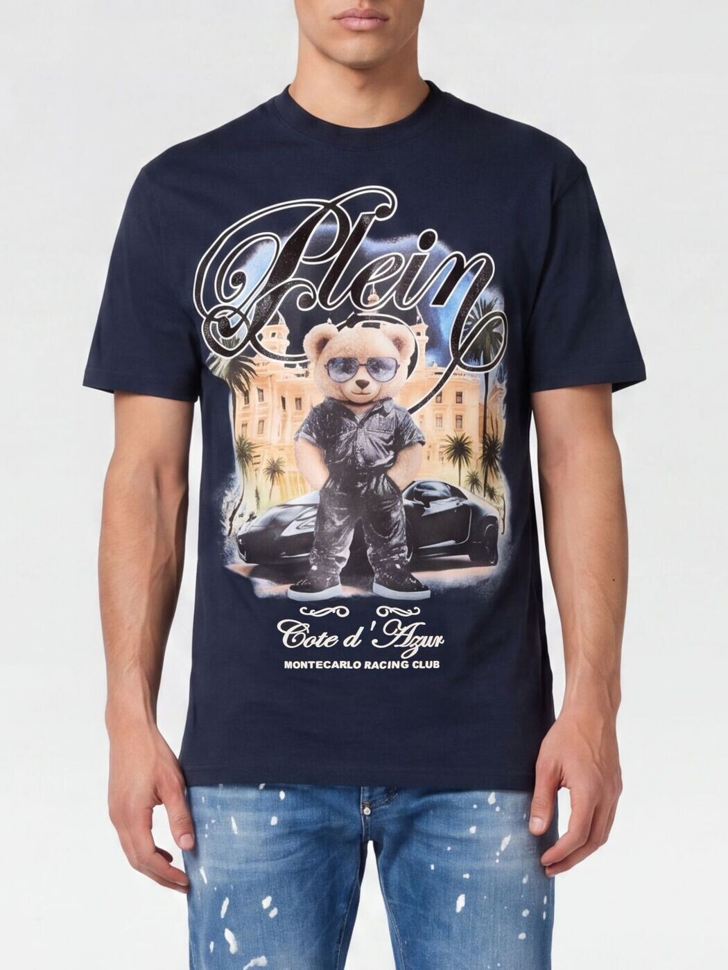 フィリップ 飾り気のない PHILIPP PLEIN ティーシャツ メンズ 米国海軍 T-shirts SAFCMTK8894PJY002N 関税 貨物輸送無料 2026SS gi
