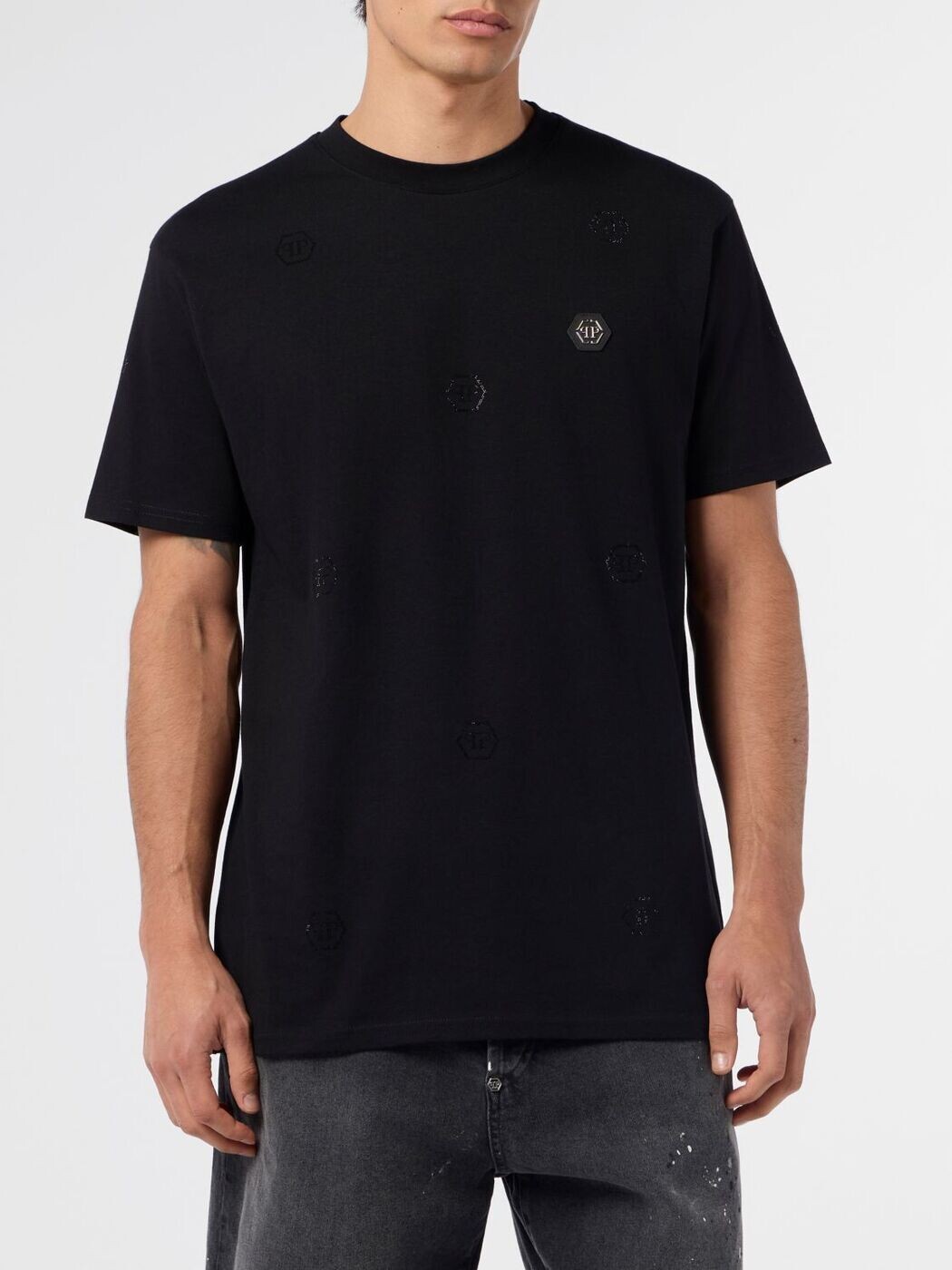 フィリップ 飾り気のない PHILIPP PLEIN ティーシャツ メンズ T-shirts SAFCMTK8730PJY002N 関税 貨物輸送無料 2026SS gi