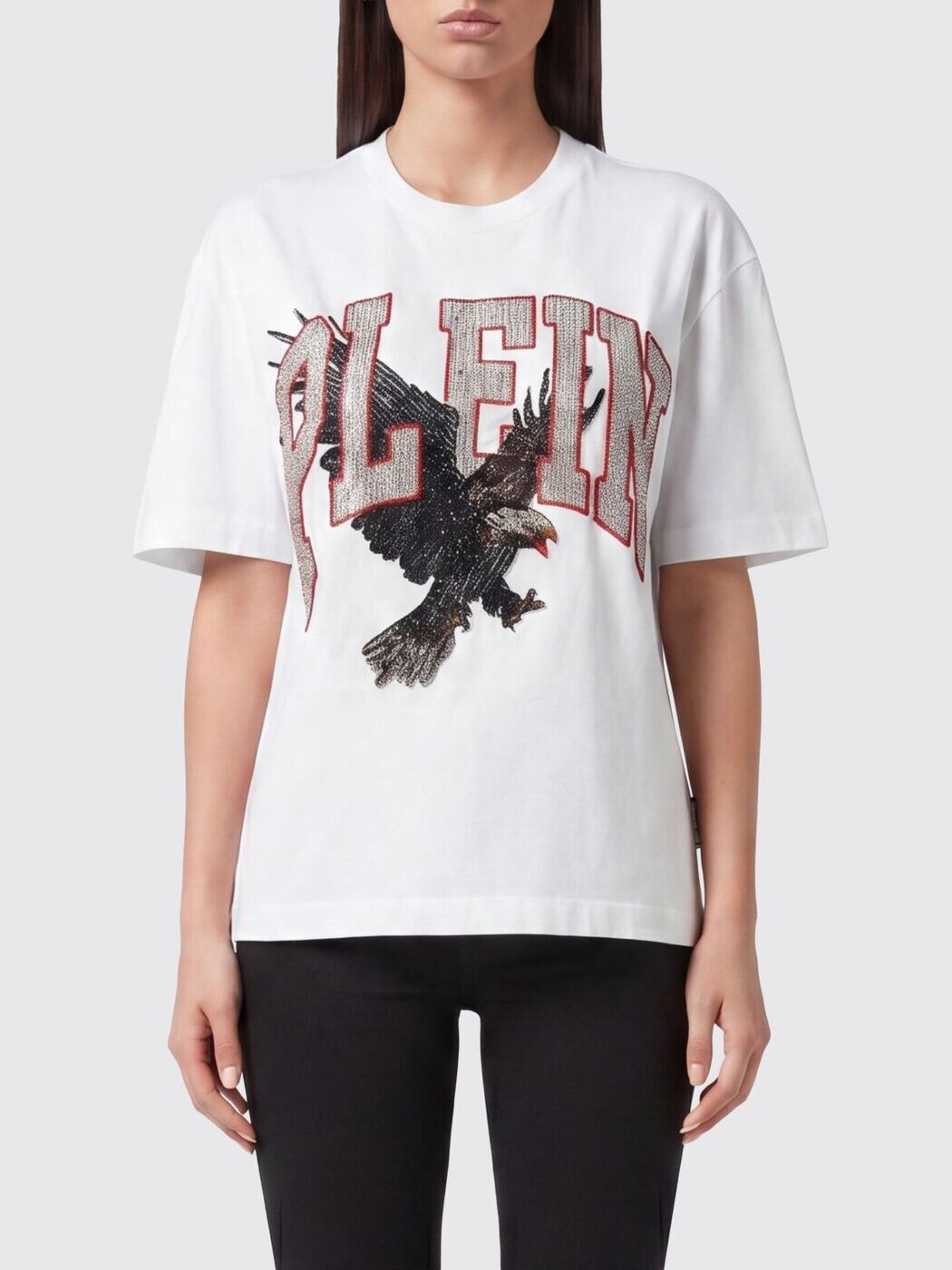 フィリップ飾り気の無い PHILIPP PLEIN スポーツシャツ プルオーバー レディース 白いこと T-shirts and polo shirts AAECWTK3830PTE004N 関税 貨物輸送無料 2026SS gi