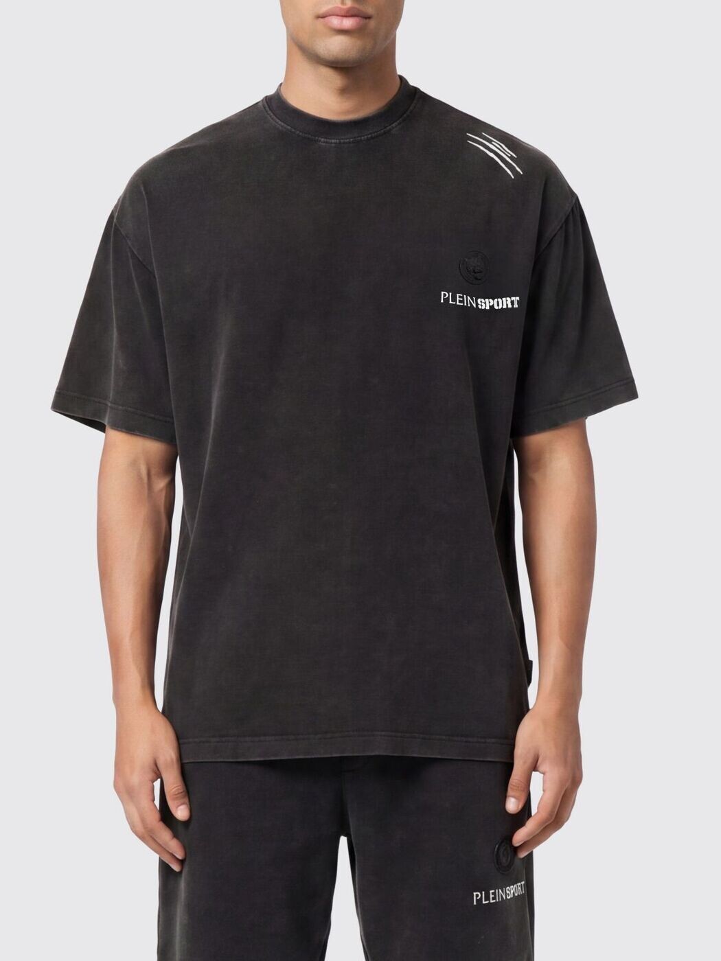 飾り気の無い運動競技 PLEIN SPORT プルオーバー メンズ 黒いこと T-shirts FAECMTK8377STE001N 関税 貨物輸送無料 2026SS gi
