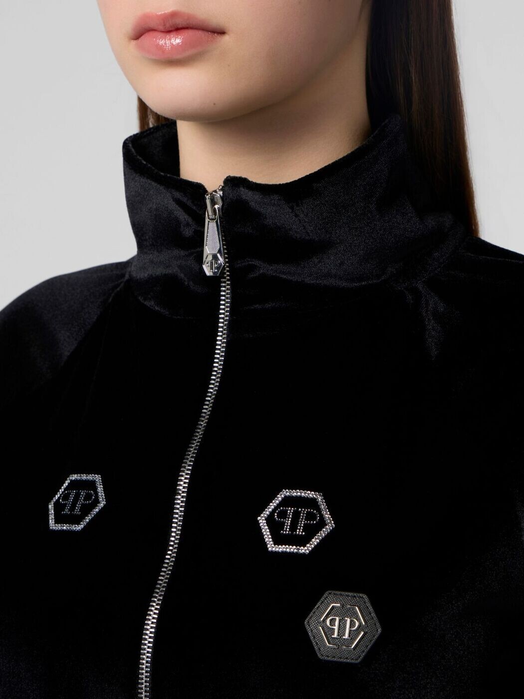フィリップ飾り気の無い PHILIPP PLEIN 調教師 レディース 黒いこと Sweatshirts SAFCWJB1915PTE003N 関税 貨物輸送無料 2026SS gi