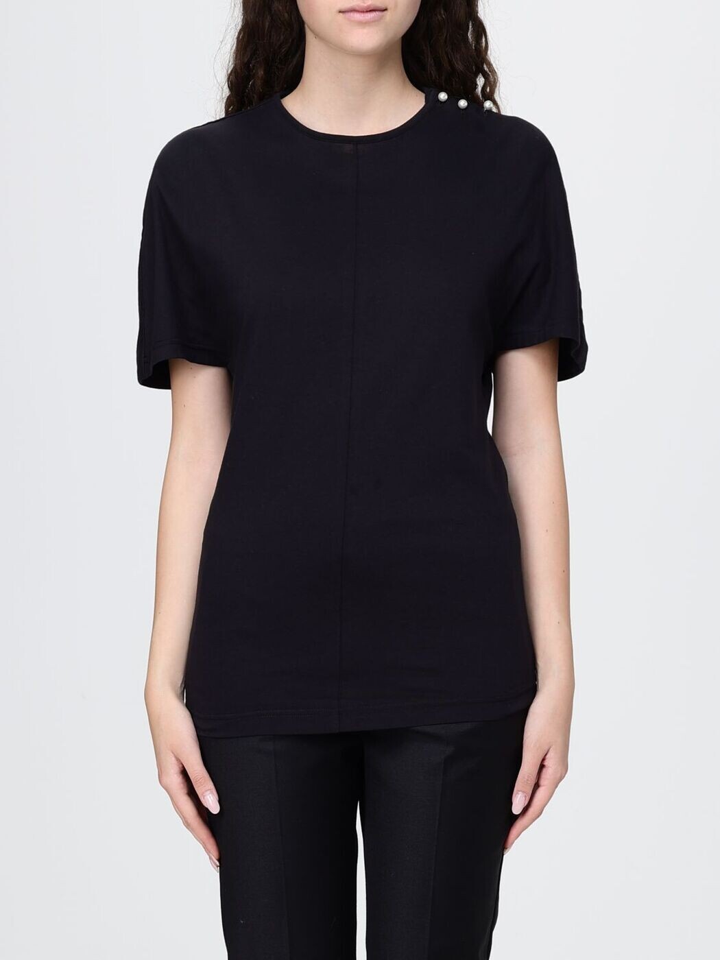 ランバン LANVIN スポーツシャツ ティーシャツ レディース 黒いこと T-shirts and polo shirts RWTS0023J055P26 関税 貨物輸送無料 2026SS gi