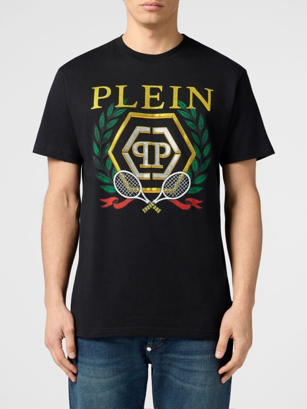 フィリップ 飾り気のない PHILIPP PLEIN ティーシャツ メンズ 黒いこと T-shirts PAFCMTK9039PJY002N 関税 貨物輸送無料 2026SS gi