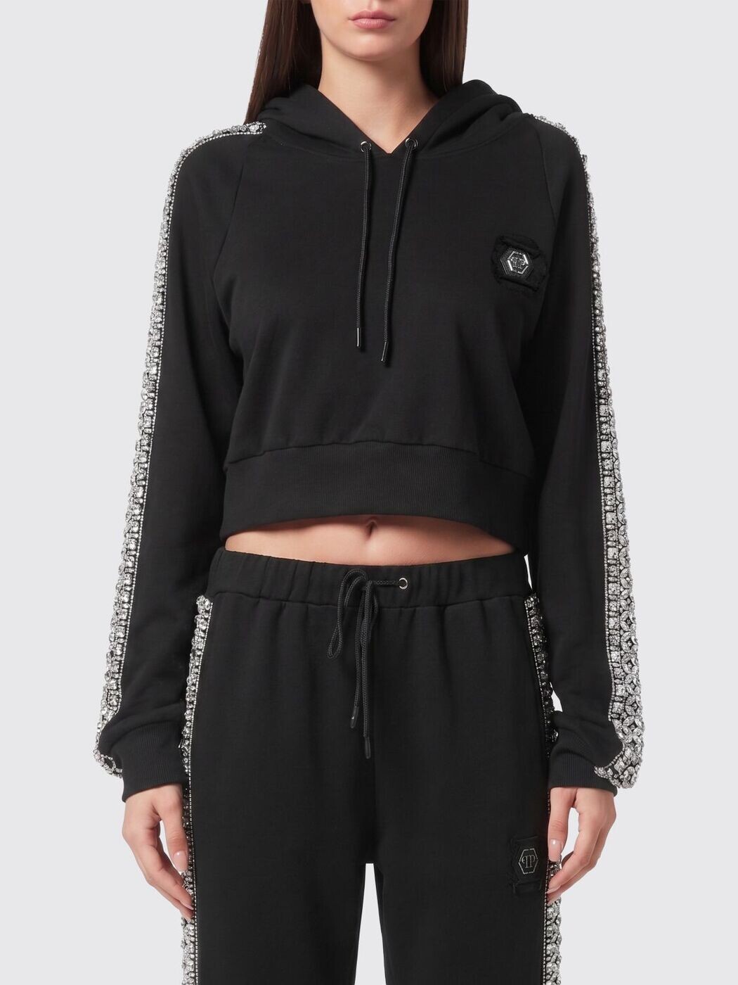 フィリップ飾り気の無い PHILIPP PLEIN 調教師 レディース 黒いこと Sweatshirts AAECWJB1887PTE003N 関税 貨物輸送無料 2026SS gi