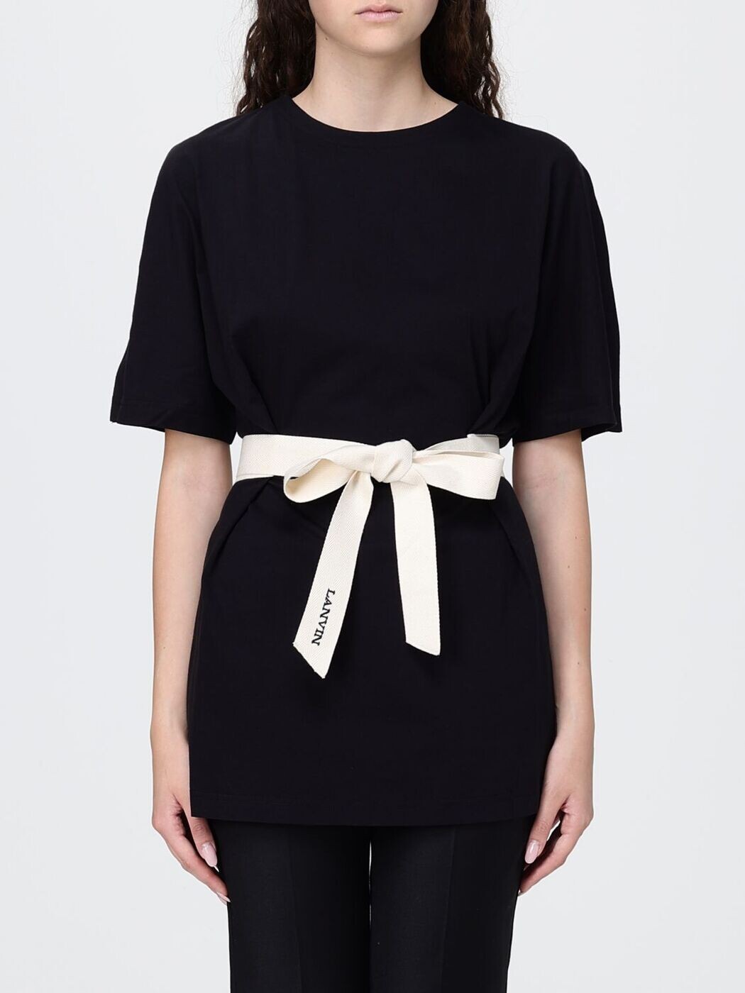 ランバン LANVIN スポーツシャツ ティーシャツ レディース 黒いこと T-shirts and polo shirts RWTS0020J055P26 関税 貨物輸送無料 2026SS gi