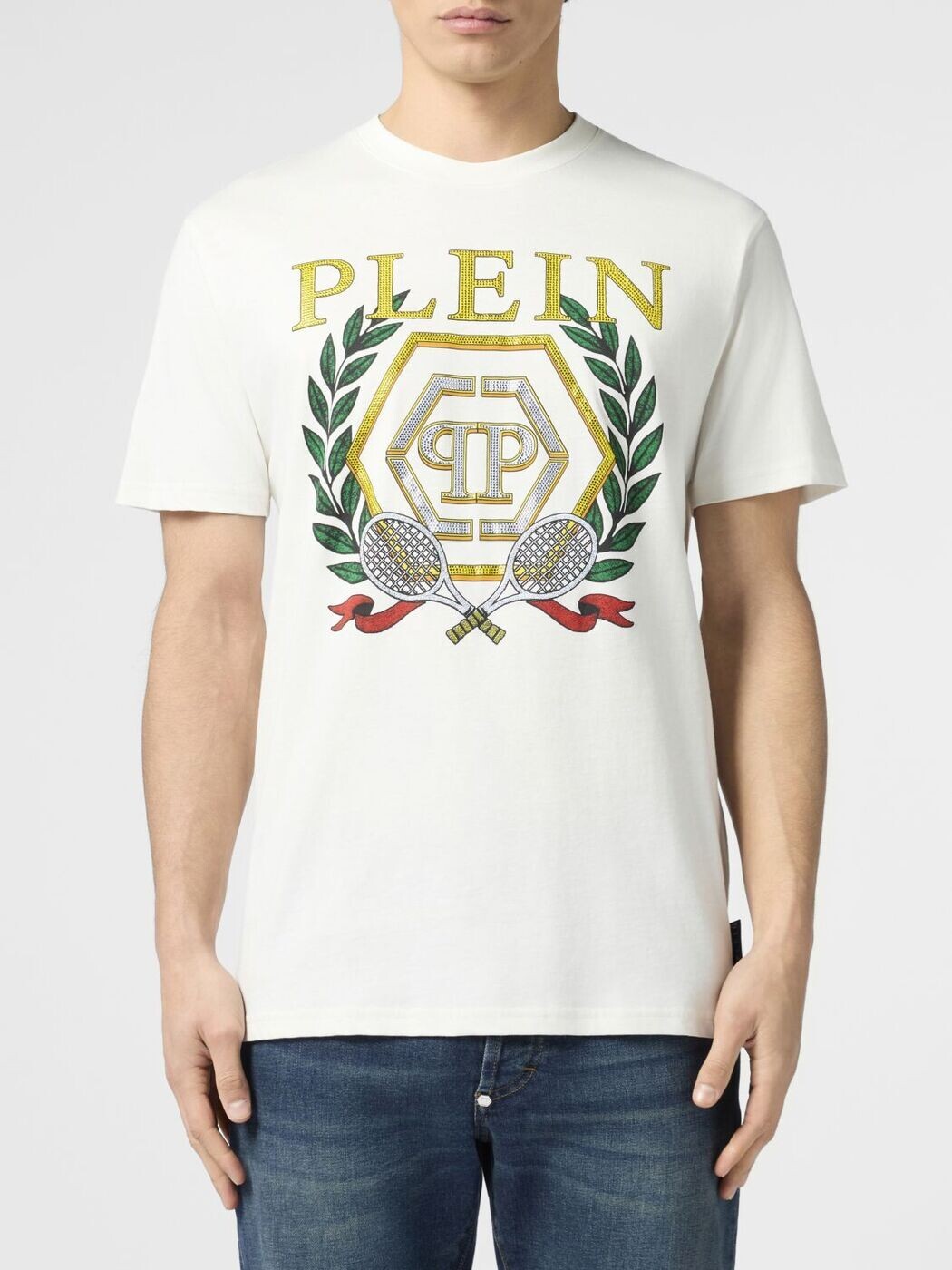 フィリップ 飾り気のない PHILIPP PLEIN ティーシャツ メンズ 白いこと T-shirts PAFCMTK9039PJY002N 関税 貨物輸送無料 2026SS gi