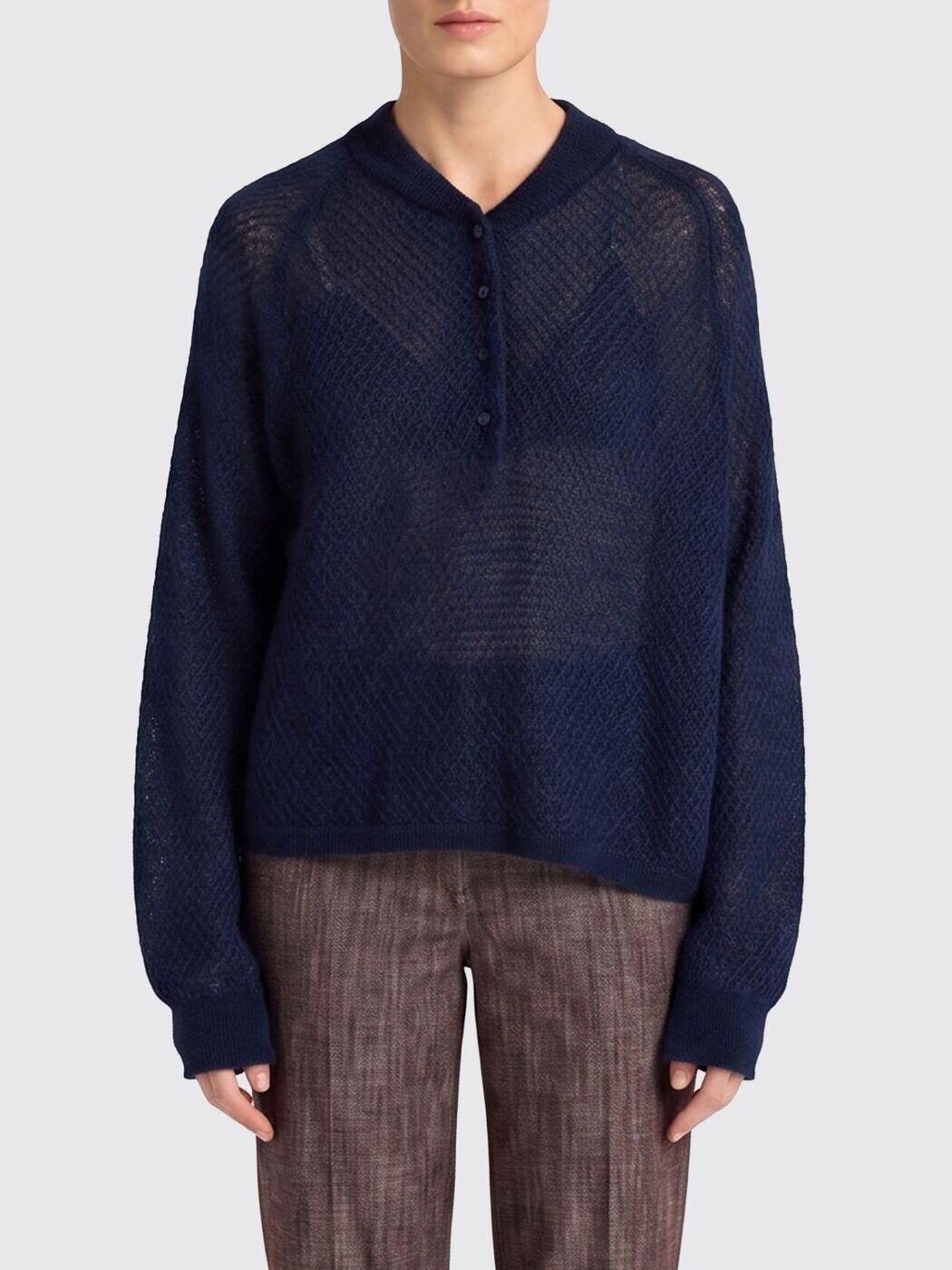 モモニ MOMONI スウェーター 編み物御召しもの レディース 青み Knitwear 265MMOKN016265MO42 関税 貨物輸送無料 2026SS gi