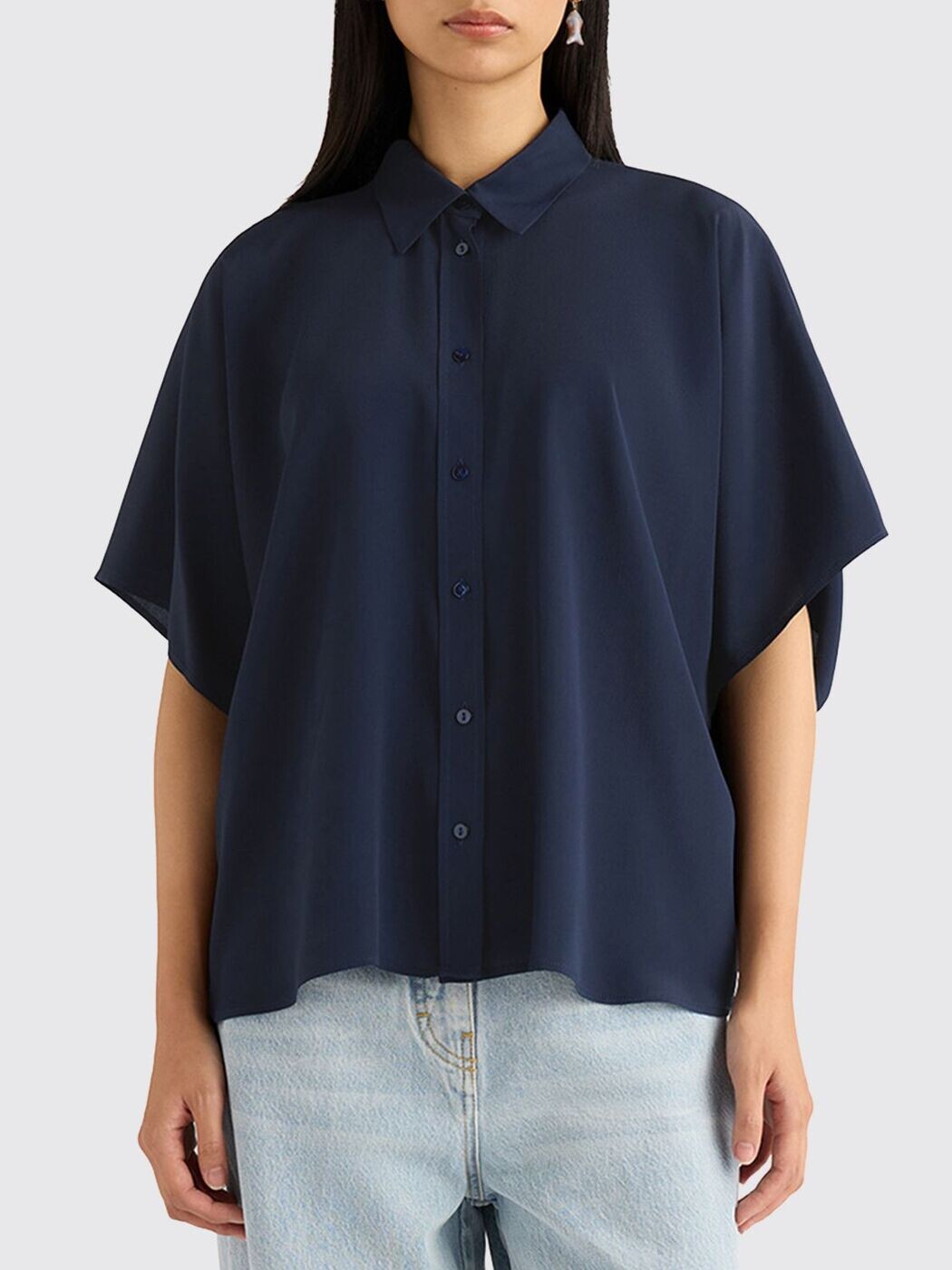 モモニ MOMONI シャツ レディース ブルー Shirts 265MMOSH006265MO04 Blue 関税 送料無料 2026SS gi｜BRANDSHOP「il Tesoro」 39,585円