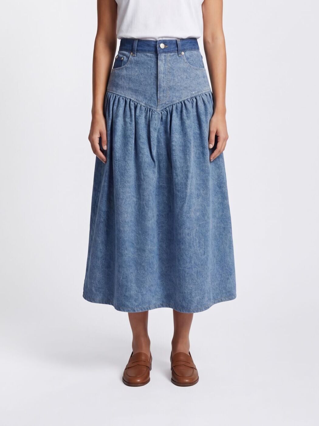 ガニー GANNI スコート レディース 青色 Skirts A1090247 関税 貨物輸送無料 2026SS gi
