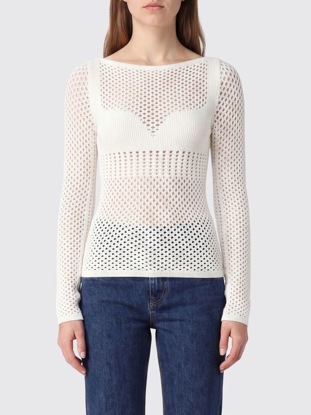 運動競技マックス SPORTMAX ティーシャツ 編み物御召しもの レディース 白いこと Knitwear 2612361052600 関税 貨物輸送無料 2026SS gi