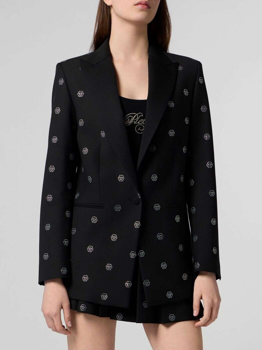 フィリップ飾り気の無い PHILIPP PLEIN 背広上衣 背広 上衣 レディース 黒いこと Suit Jackets SAFCWRF0779PTE022N 関税 貨物輸送無料 2026SS gi