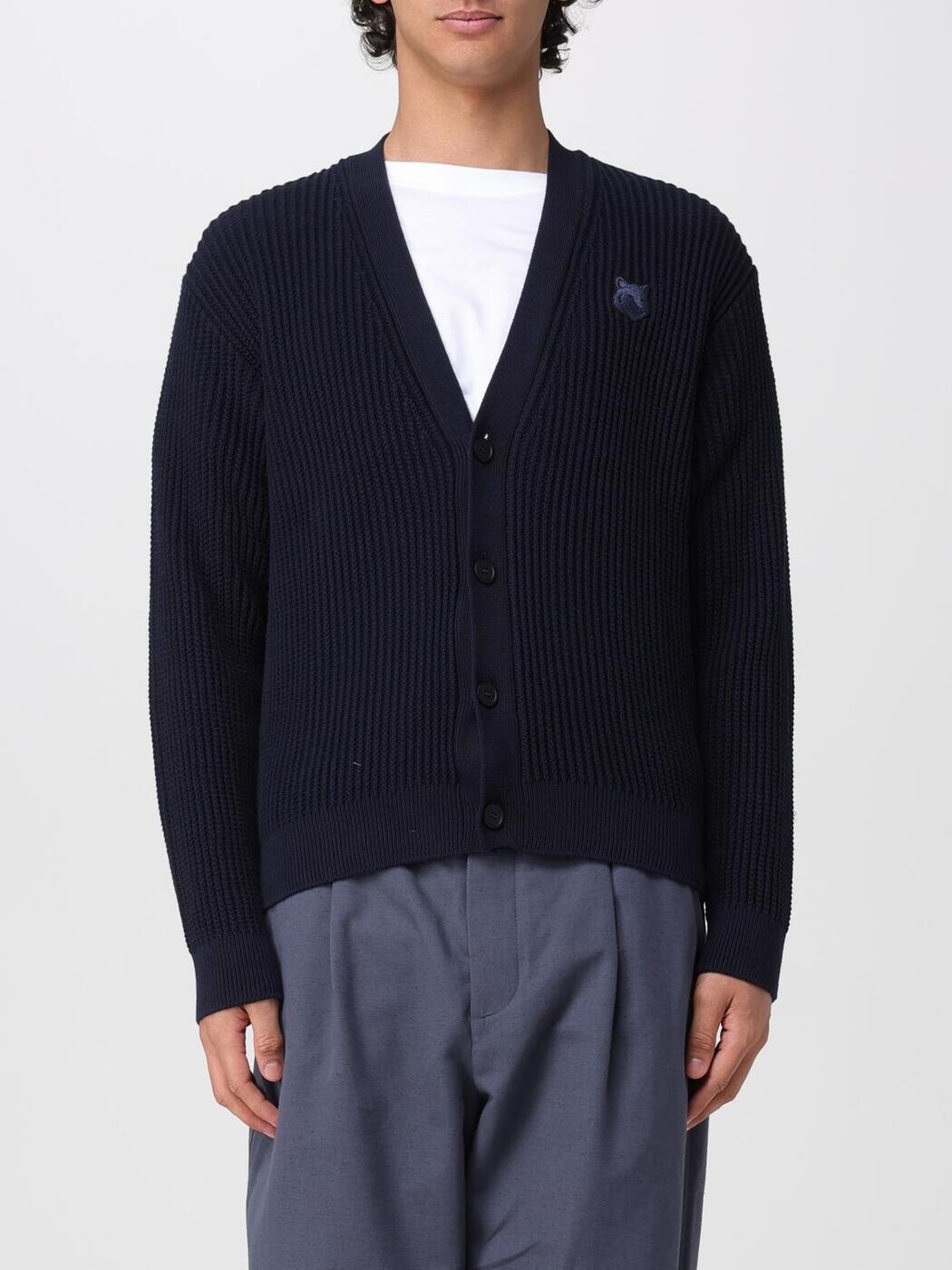 棲み家 稲荷 MAISON KITSUNE ティーシャツ 編み物御召しもの メンズ 米国海軍 Knitwear QM00503KT1189 関税 貨物輸送無料 2026SS gi