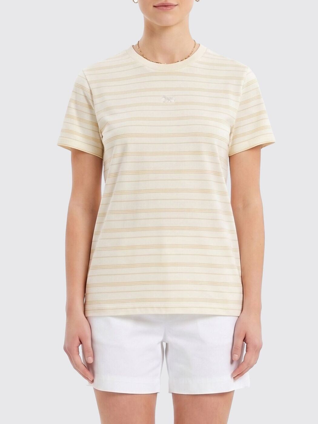 棲み家 稲荷 MAISON KITSUNE スポーツシャツ ティーシャツ レディース ベージュ T-shirts and polo shirts QW00105KJ7034 関税 貨物輸送無料 2026SS gi