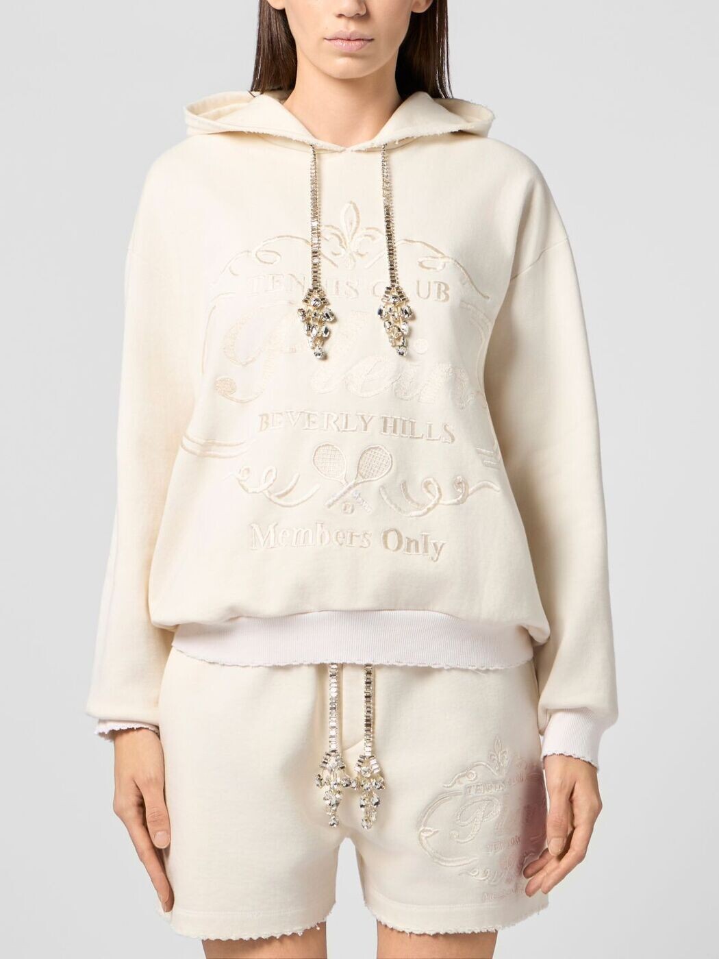 フィリップ飾り気のない PHILIPP PLEIN 調教師 レディース 白いこと Sweatshirts PAFCWJB1948PTE180N 関税 貨物輸送無料 2026SS gi