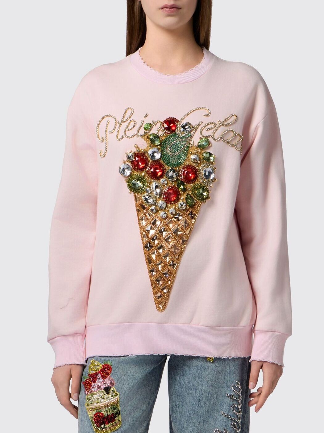 フィリップ飾り気の無い PHILIPP PLEIN 調教師 レディース パープル Sweatshirts PAFCWJO1114PTE180N 関税 貨物輸送無料 2026SS gi
