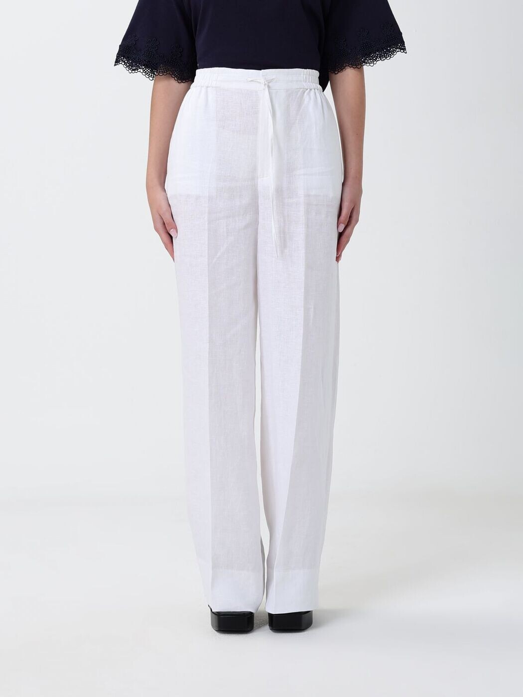 ツイン仕掛ける TWINSET ズボン ズボン下 レディース 白いこと Trousers 261TT2302 関税 貨物輸送無料 2026SS gi