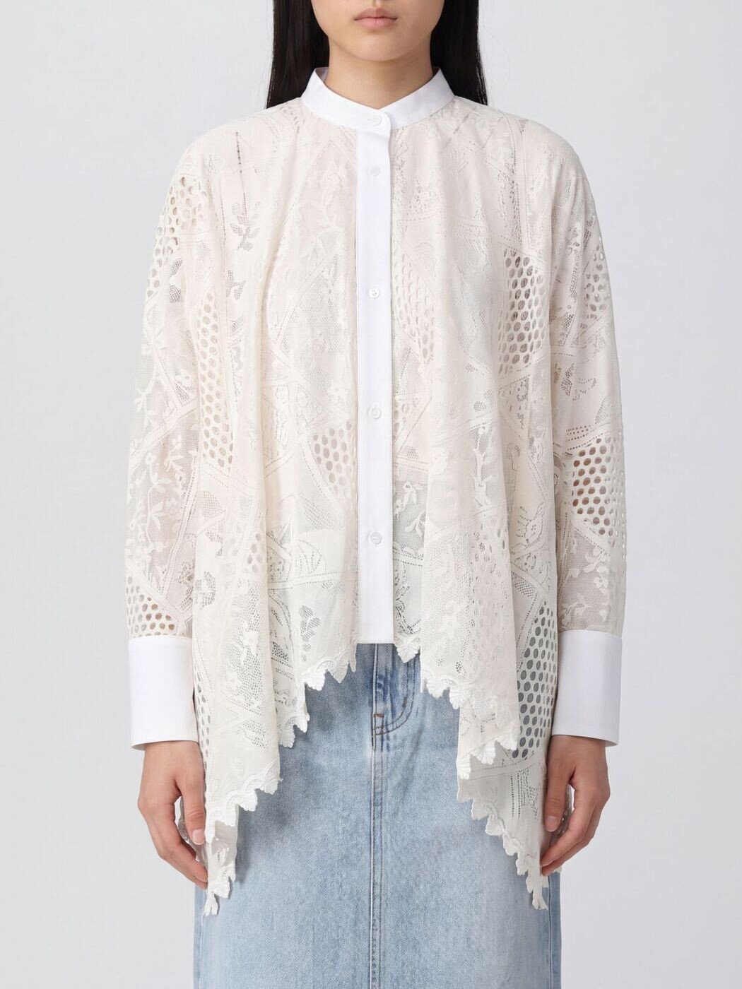 ラ ダブル ジェイ 天使の都市 DOUBLEJ ティーシャツ レディース 白いこと Shirts SHI0167LAC008SOLID 関税 貨物輸送無料 2026SS gi