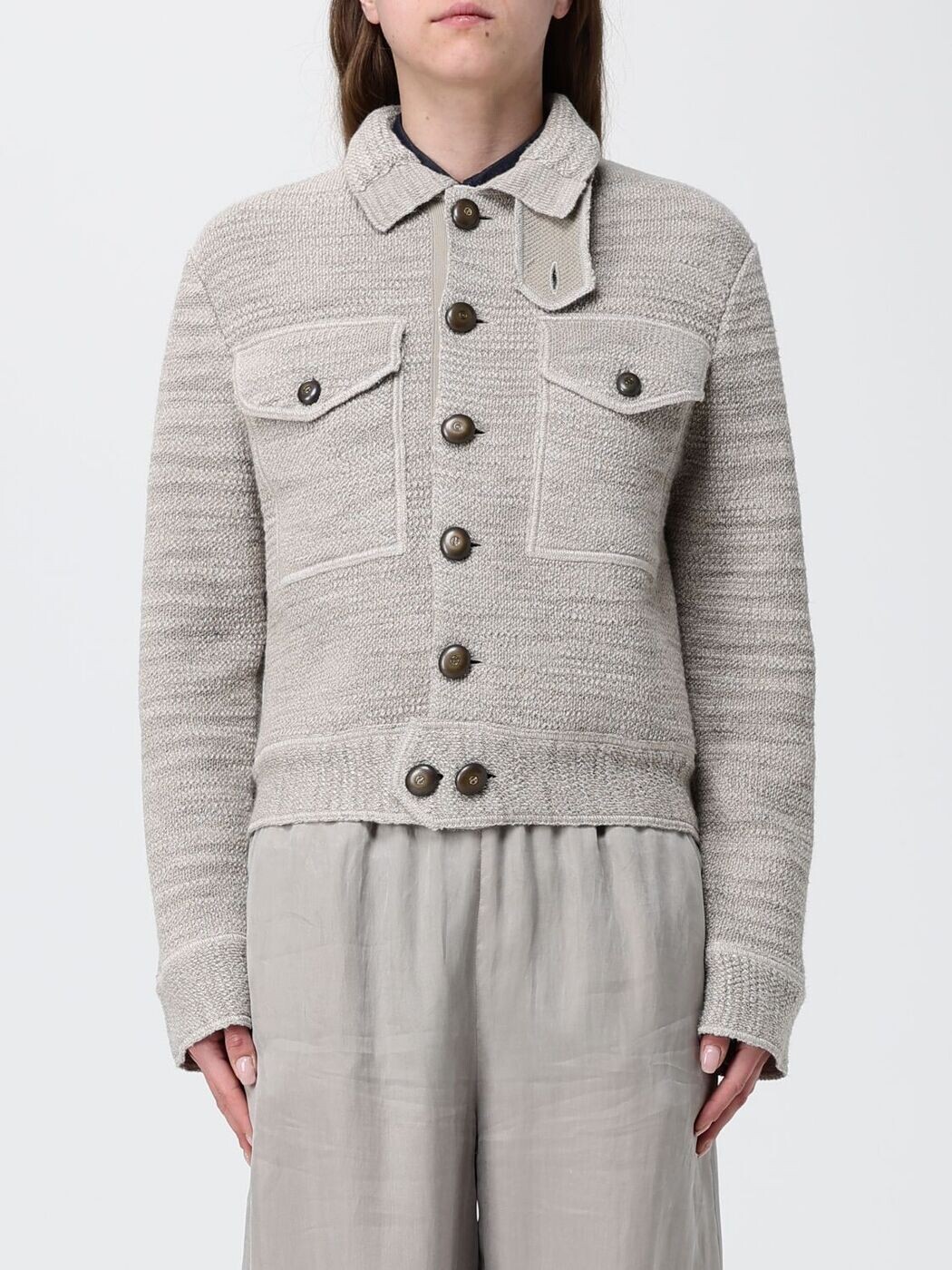 ジョルジオ アルマーニ GIORGIO ARMANI プルオーバー 編み物御召しもの レディース 薄墨色 Knitwear GW002914AF24174 関税 貨物輸送無料 2026SS gi