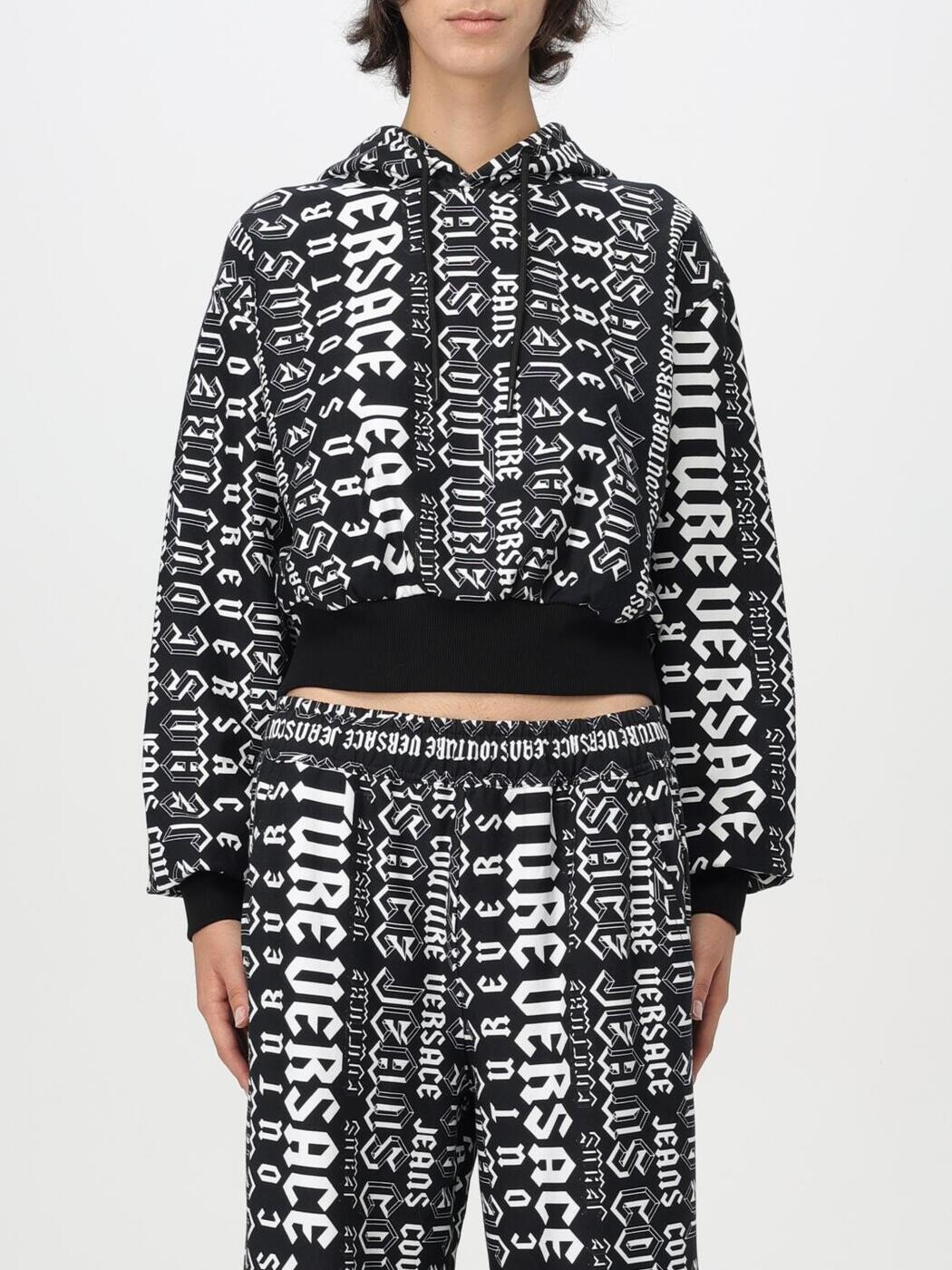 ヴェルサーチェ・ジーンズ・クチュール VERSACE JEANS COUTURE 調教師 レディース 黒いこと Sweatshirts 77HAI314FS172 関税 貨物輸送無料 2024AW gi