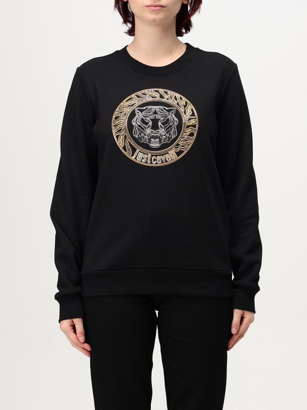 ジャスト カヴァリ JUST CAVALLI 調教師 レディース 黒いこと Sweatshirts 77PAIE24CF100 関税 貨物輸送無料 2024AW gi