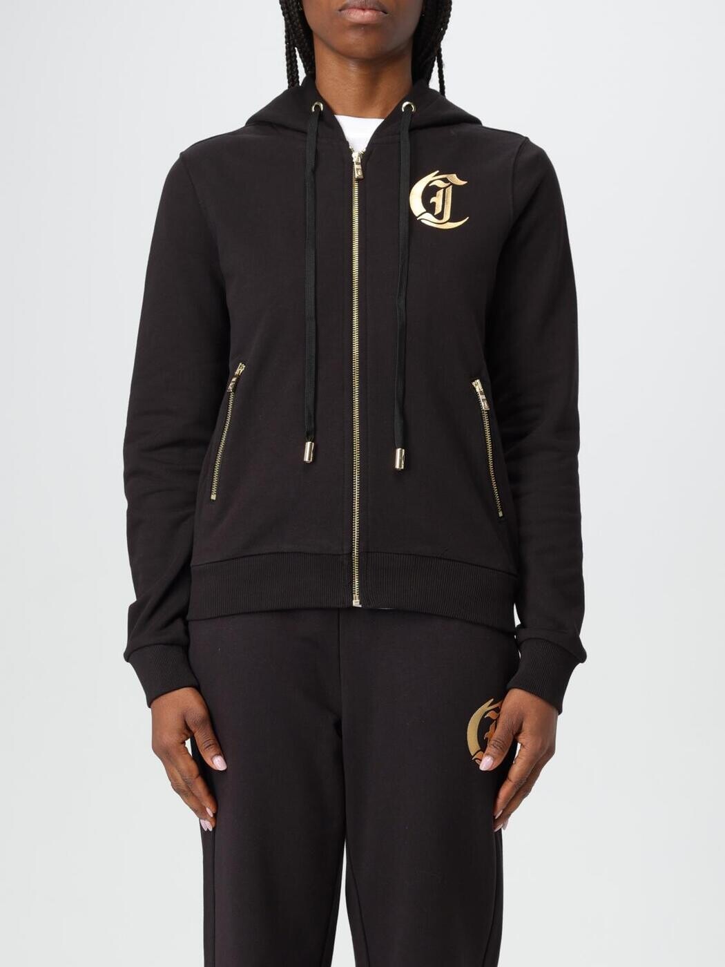 ジャスト カヴァリ JUST CAVALLI 調教師 レディース 黒いこと Sweatshirts 77PAIT01CF500 関税 貨物輸送無料 2024AW gi