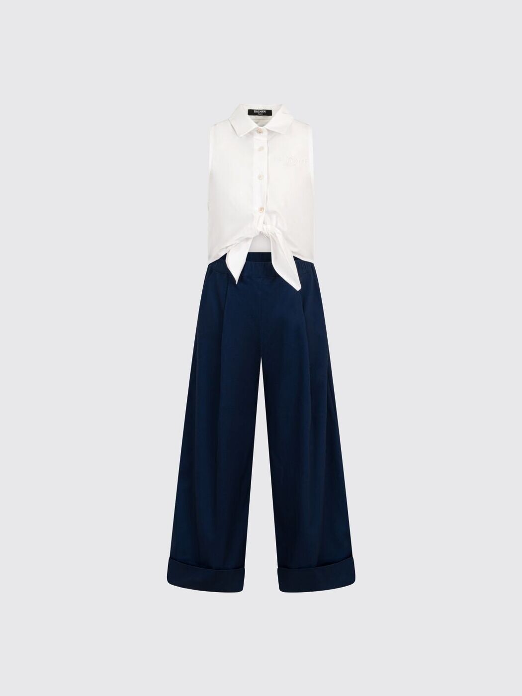 バルマン BALMAIN パジャマ セットアップ ガールズ 青碧 Nightwear BYAA02G0197 関税 貨物輸送無料 2026SS gi