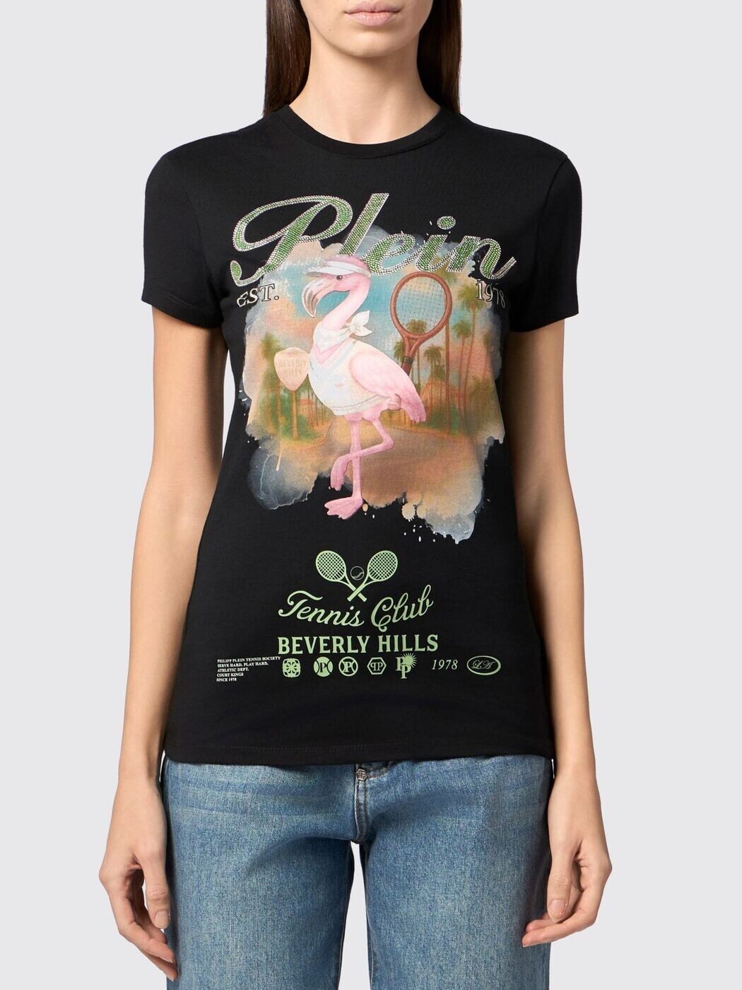 フィリップ飾り気の無い PHILIPP PLEIN スポーツシャツ プルオーバー レディース 黒いこと T-shirts and polo shirts PAFCWTK3955PJY002N 関税 貨物輸送無料 2026SS gi