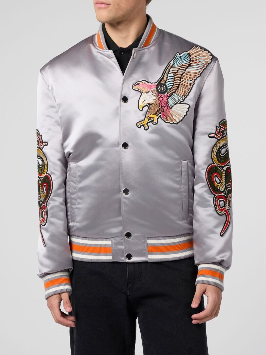フィリップ 飾り気のない PHILIPP PLEIN 上衣 メンズ 薄墨色 Jackets SAFCMRB2979PTE003N 関税 貨物輸送無料 2026SS gi