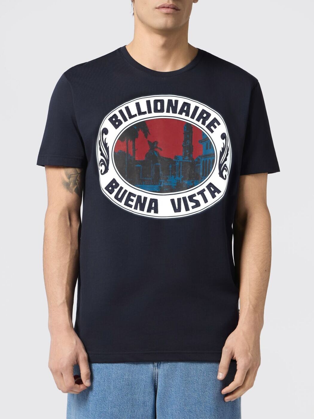 ビリオネア BILLIONAIRE ティーシャツ メンズ 青碧 T-shirts IAFCMTK9086BTE004N 関税 貨物輸送無料 2026SS gi