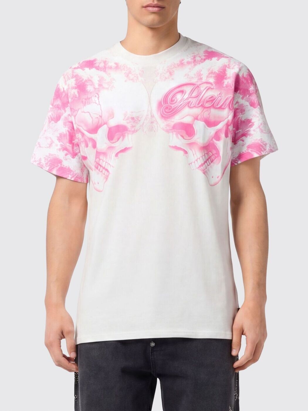 フィリップ 飾り気の無い PHILIPP PLEIN プルオーバー メンズ 白いこと T-shirts SAFCMTK8879PJY002N 関税 貨物輸送無料 2026SS gi