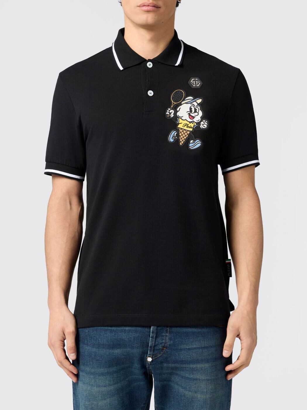 フィリップ 飾り気のない PHILIPP PLEIN スポーツシャツ メンズ 黒いこと Polo shirts PAFCMTK9017PTE179N 関税 貨物輸送無料 2026SS gi