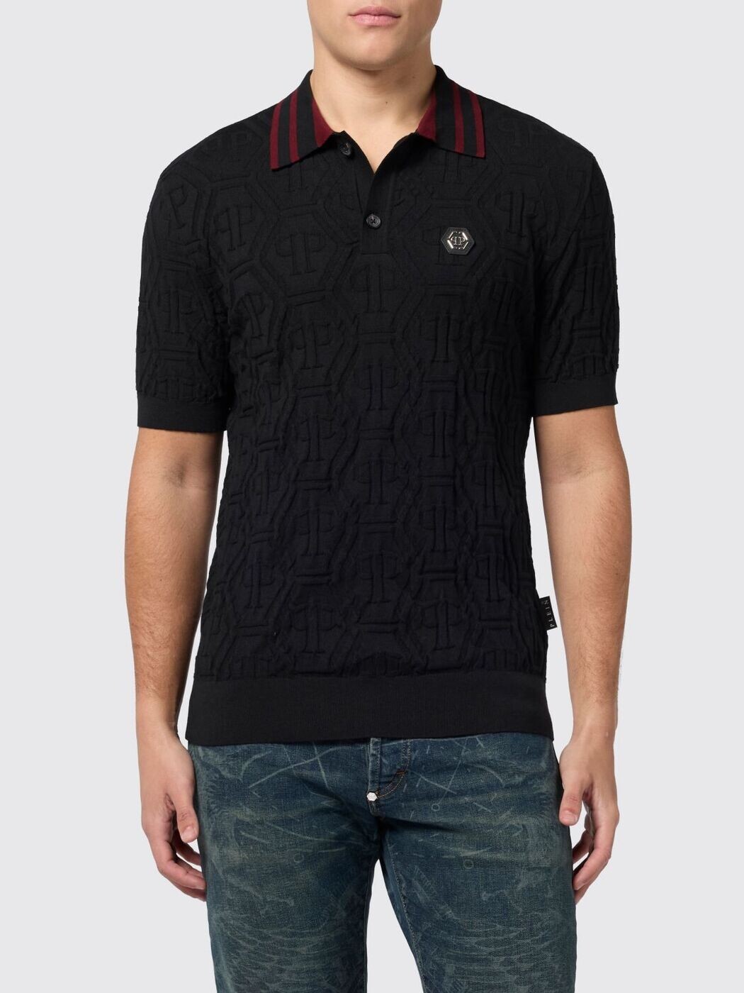 フィリップ 飾り気の無い PHILIPP PLEIN スポーツシャツ メンズ 黒いこと Polo shirts SAFCMKK0322PKN002N 関税 貨物輸送無料 2026SS gi