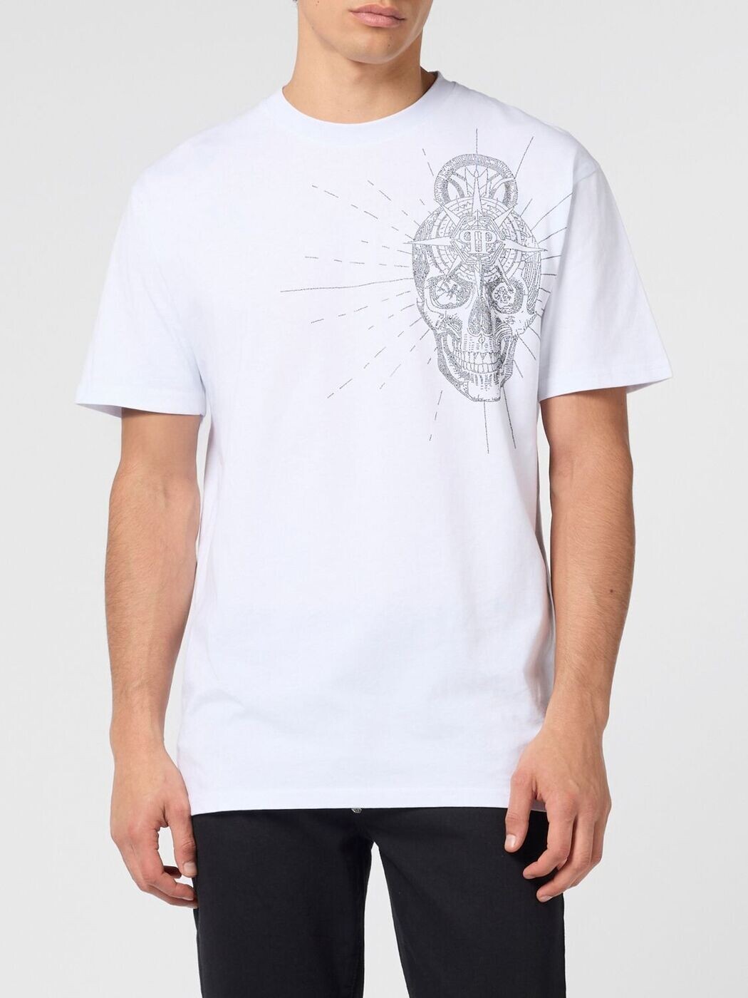 フィリップ 飾り気のない PHILIPP PLEIN ティーシャツ メンズ 白いこと T-shirts SAFCMTK8864PJY002N 関税 貨物輸送無料 2026SS gi