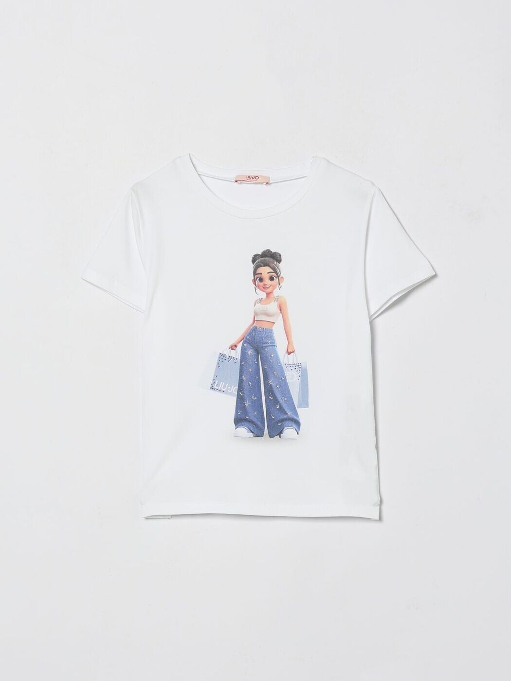 リュー ジョ― LIU JO ロング衣袂ティーシャツ ティーシャツ ガールズ 白いこと Long sleeve t-shirts GA6169JS003 関税 貨物輸送無料 2026SS gi