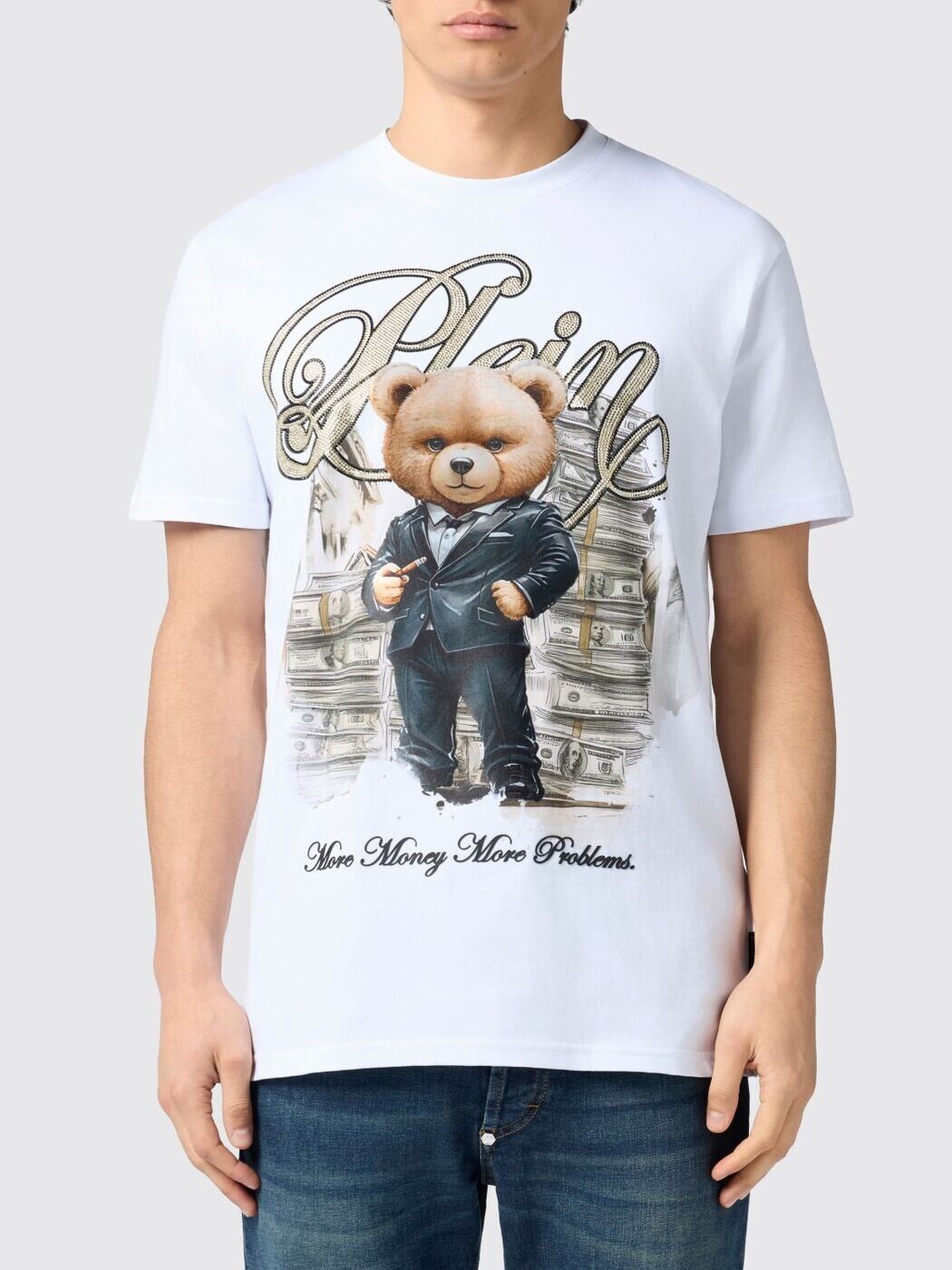 フィリップ 飾り気のない PHILIPP PLEIN ティーシャツ メンズ 白いこと T-shirts SAFCMTK8896PJY002N 関税 貨物輸送無料 2026SS gi